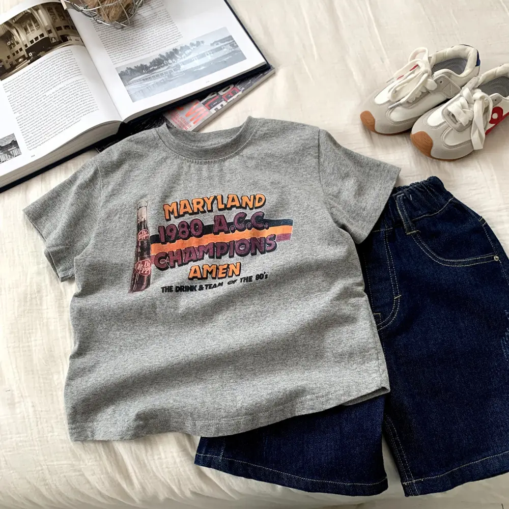 Children's T-Shirt Set Gray White Harry Potter Print — feature 12