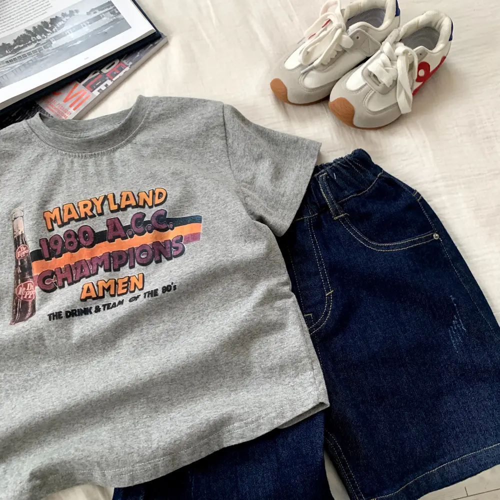 Children's T-Shirt Set Gray White Harry Potter Print — feature 13