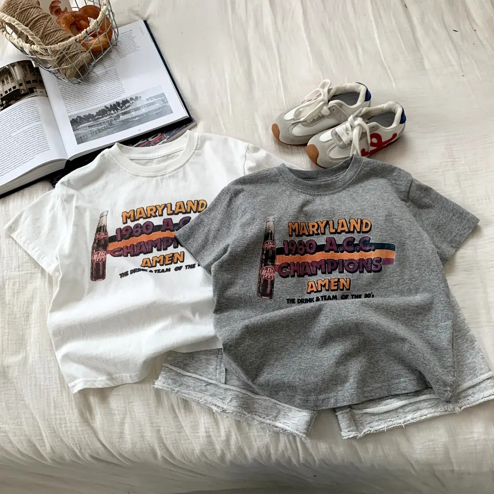 Children's T-Shirt Set Gray White Harry Potter Print — feature 2