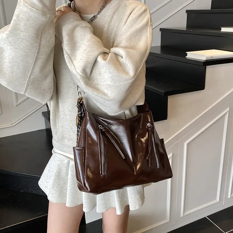 Women's Brown Leather Shoulder Crossbody Bag 2025 - Image 10