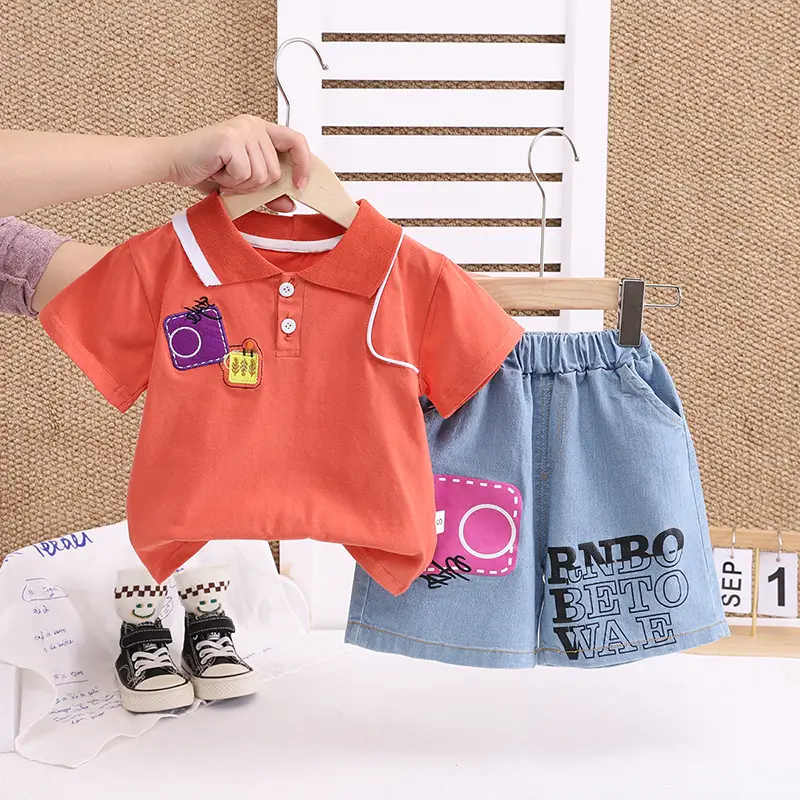 Children's Blue Polo Shirt & Shorts Set 2025 Style — feature 4