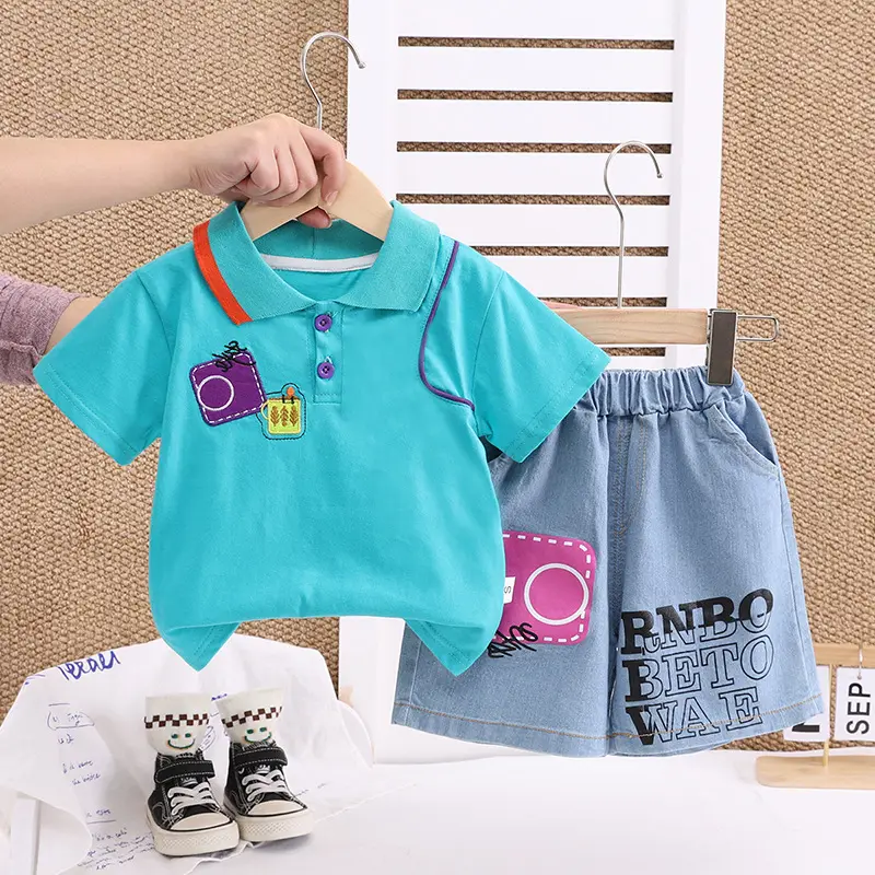 Children's Blue Polo Shirt & Shorts Set 2025 Style - Image 3