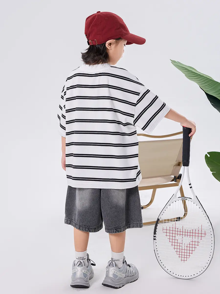 Boys Striped T-Shirt 2025 Summer Loose Casual - Image 6