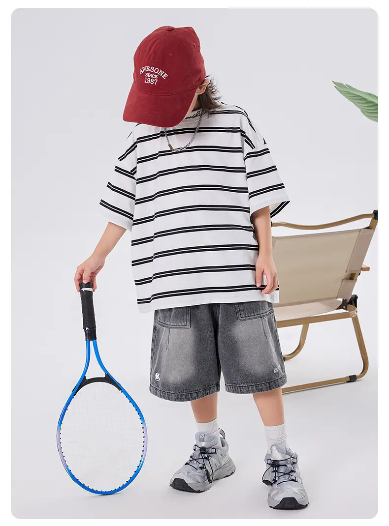 Boys Striped T-Shirt 2025 Summer Loose Casual â feature 10