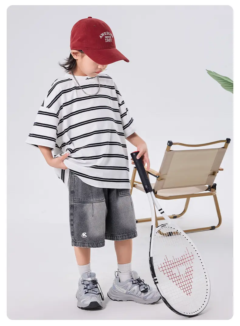 Boys Striped T-Shirt 2025 Summer Loose Casual â feature 5