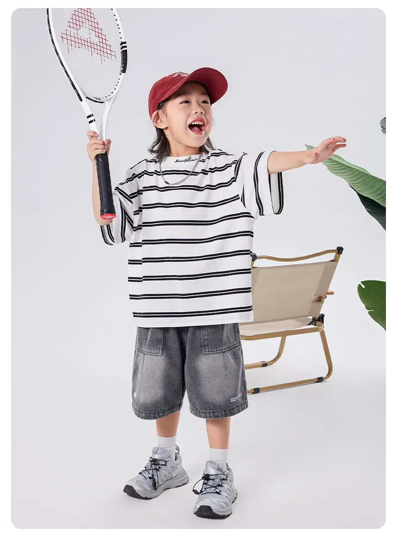 Boys Striped T-Shirt 2025 Summer Loose Casual â feature 7