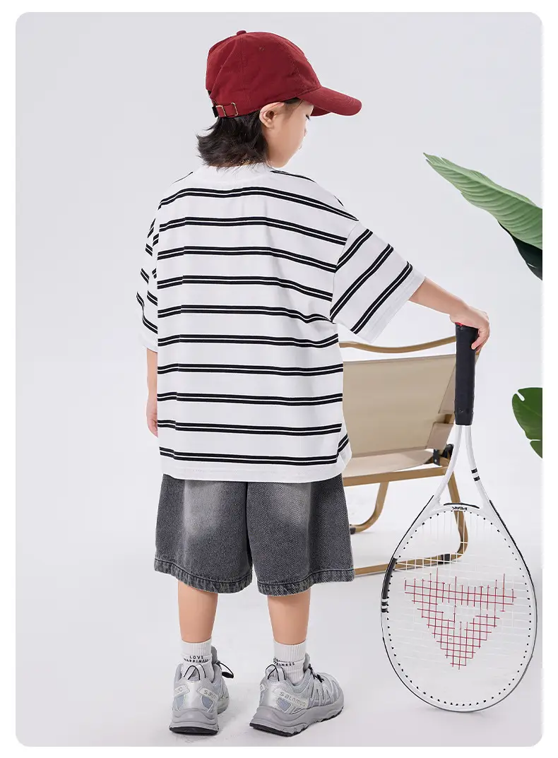 Boys Striped T-Shirt 2025 Summer Loose Casual â feature 8