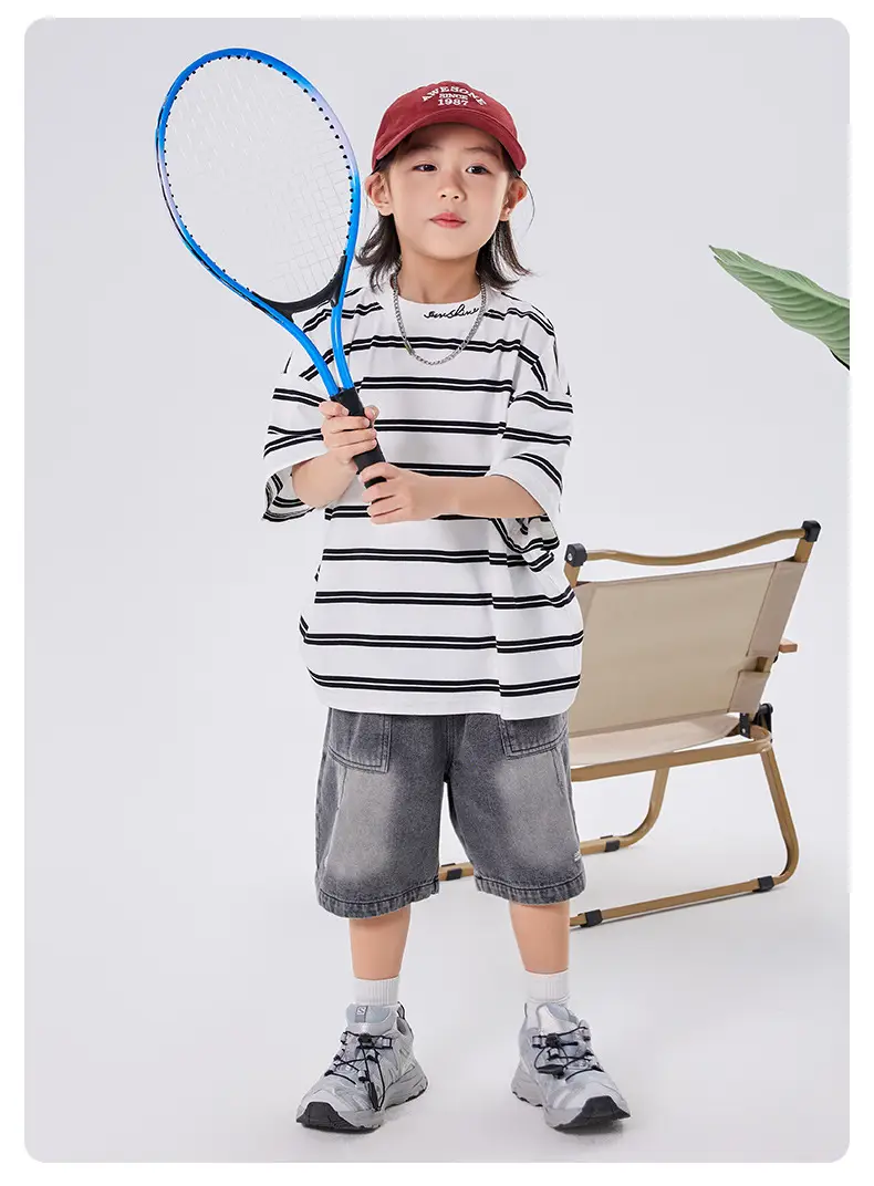 Boys Striped T-Shirt 2025 Summer Loose Casual â feature 9
