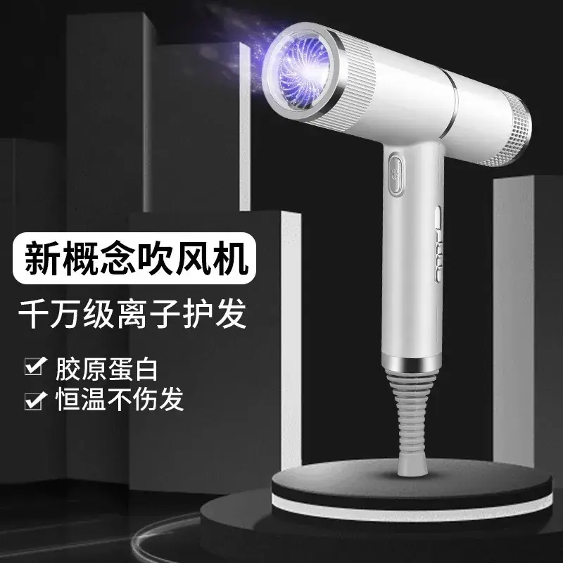 Silver High-Speed Hair Dryer with Negative Ion & Wind Filter