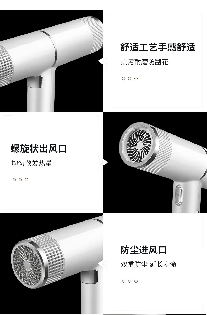 Silver High-Speed Hair Dryer with Negative Ion & Wind Filter — feature 15