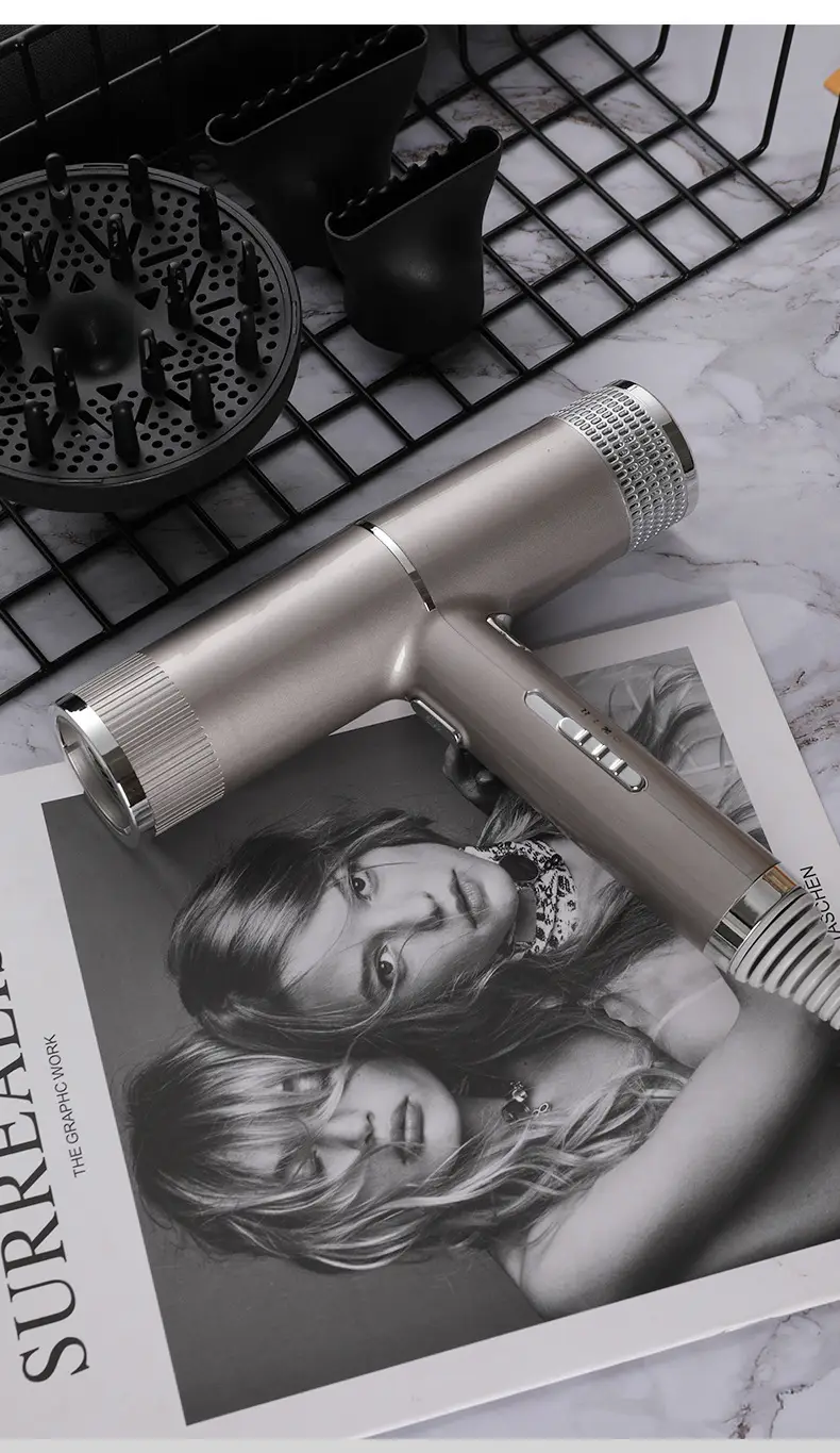 Silver High-Speed Hair Dryer with Negative Ion & Wind Filter — feature 17