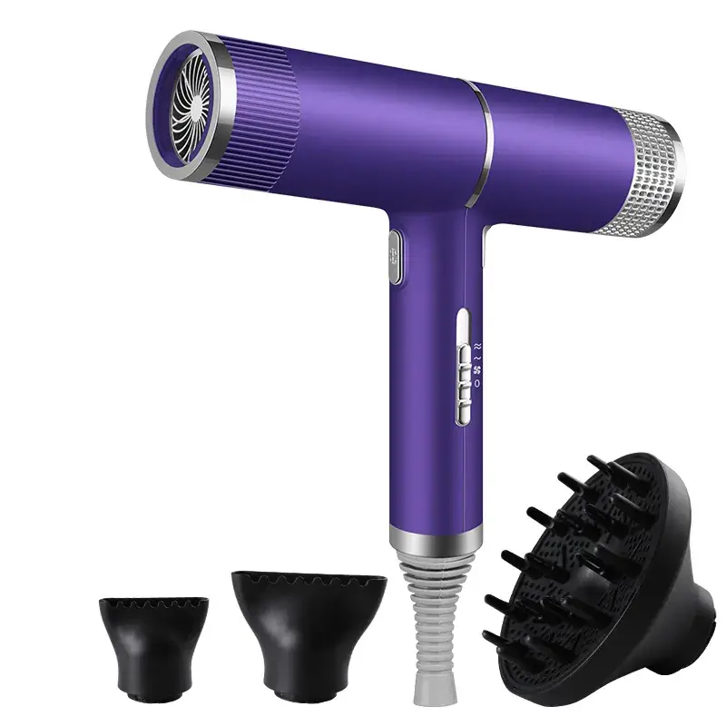 Silver High-Speed Hair Dryer with Negative Ion & Wind Filter