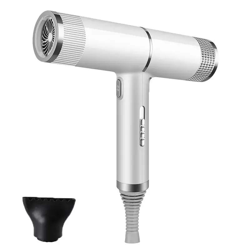 Silver High-Speed Hair Dryer with Negative Ion & Wind Filter