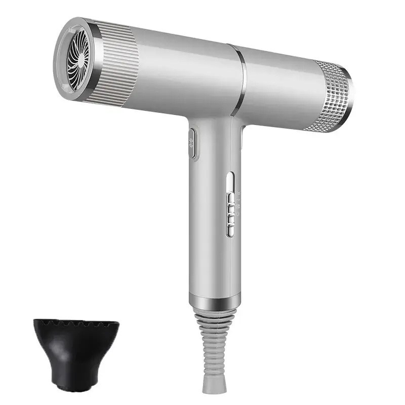 Silver High-Speed Hair Dryer with Negative Ion & Wind Filter
