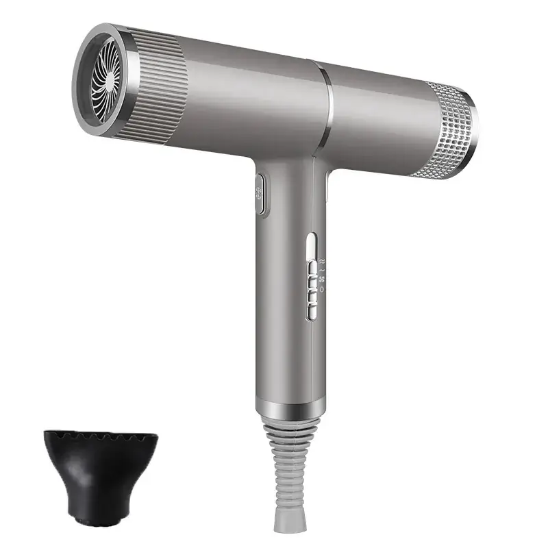 Silver High-Speed Hair Dryer with Negative Ion & Wind Filter