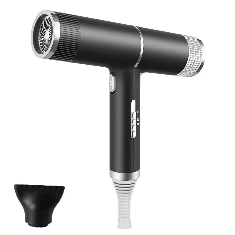 Silver High-Speed Hair Dryer with Negative Ion & Wind Filter