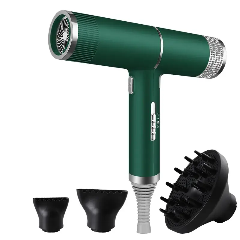 Silver High-Speed Hair Dryer with Negative Ion & Wind Filter