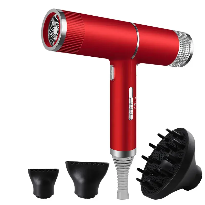 Silver High-Speed Hair Dryer with Negative Ion & Wind Filter