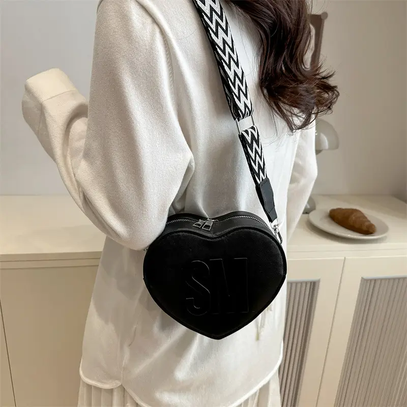 Heart Shaped Insured Bag with Textured Letters - Image 8