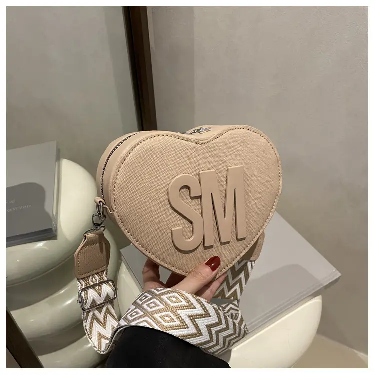 Heart Shaped Insured Bag with Textured Letters - Image 3