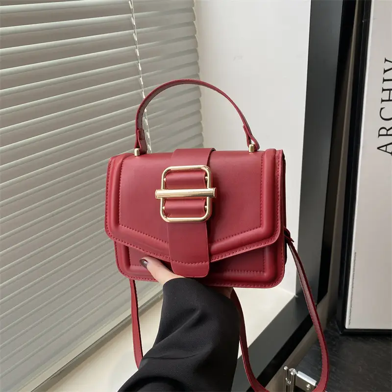 Red Magnetic Buckle Shoulder Bag for Women 2025 - Image 5