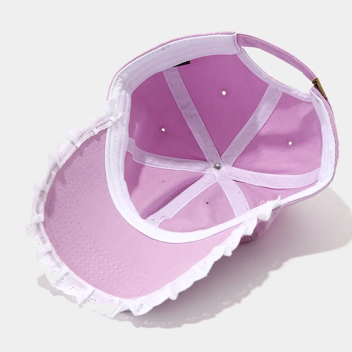 Pink Lace Baseball Cap with Pearl Bow for Women — feature 11