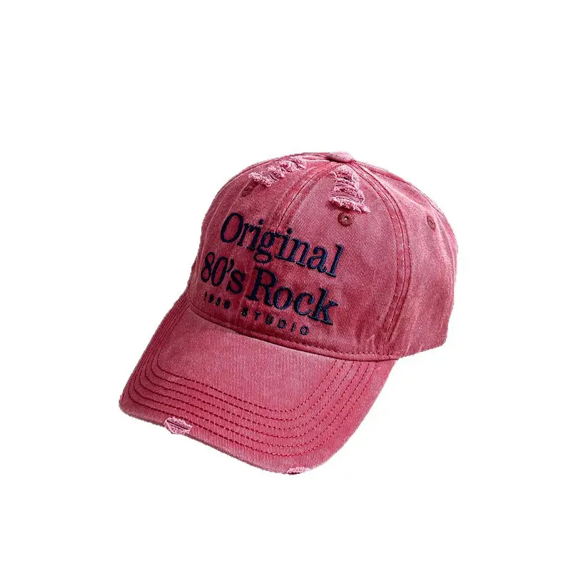 Women's Washed Embroidered Baseball Cap Wide Brim - Image 11