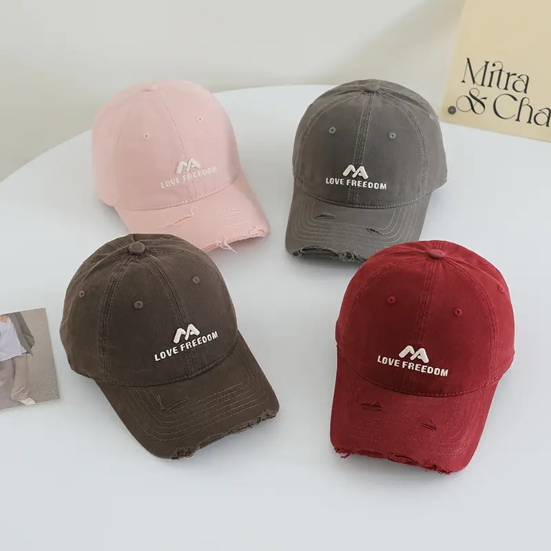 Pink Embroidered Baseball Cap Unisex Korean Style - Image 11