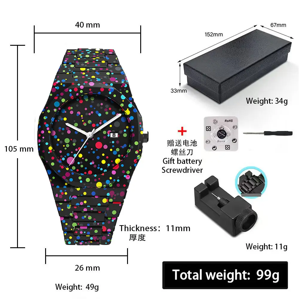 Russian Middle Eastern Cross-Border Plastic Men's Waterproof Sports Watch Arabic Men's Quartz Watch Wholesale