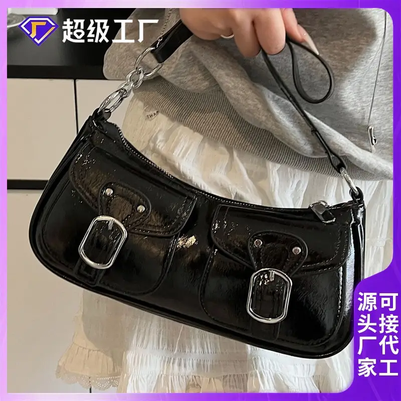 Black Pleated Underarm Bag for Women 2025 - Image 7