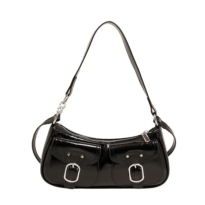 Black Pleated Underarm Bag for Women 2025 - Image 6