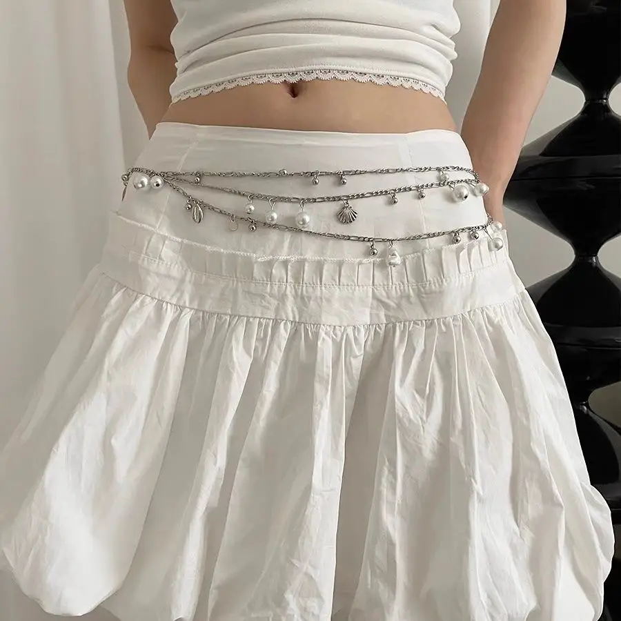 White Pearl Shell Waist Chain Belt Accessory — feature 3