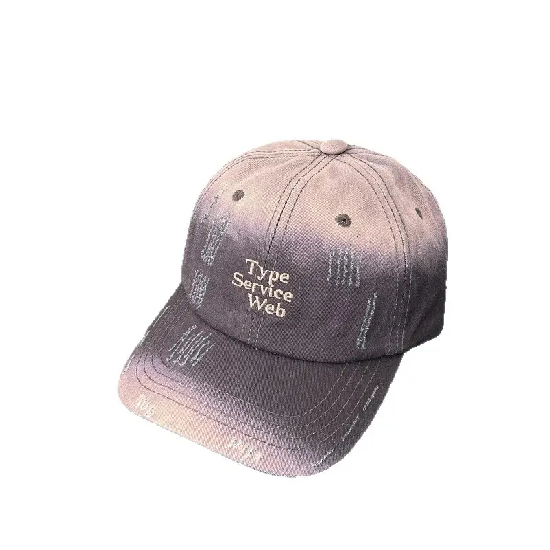 Women Blue Embroidered Baseball Cap with "Type Scale Web" Design