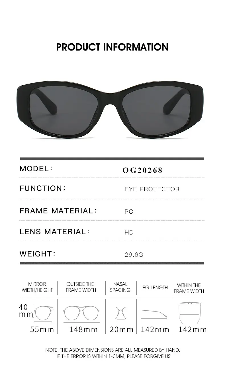 Korean Version Dopamine Blue Square Sunglasses for Women — feature 11