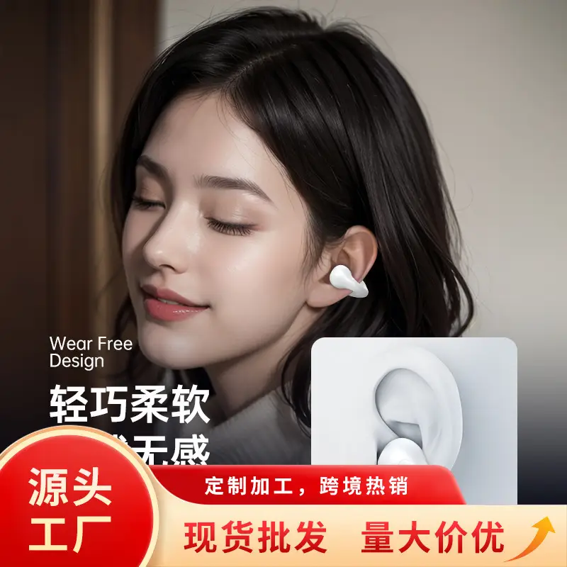 2026 New Model Noise-Cancelling Clip-On Bone Conduction Non-In-Ear Bluetooth Headphones Original Wireless with Ultra-Long Battery Life and Large Battery Capacity