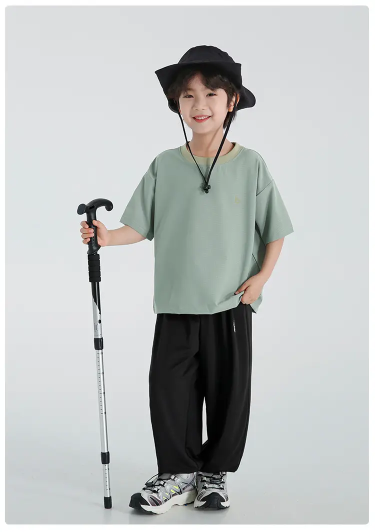 Haima Boys Mesh Short Sleeve T-Shirt Light Green — feature 16