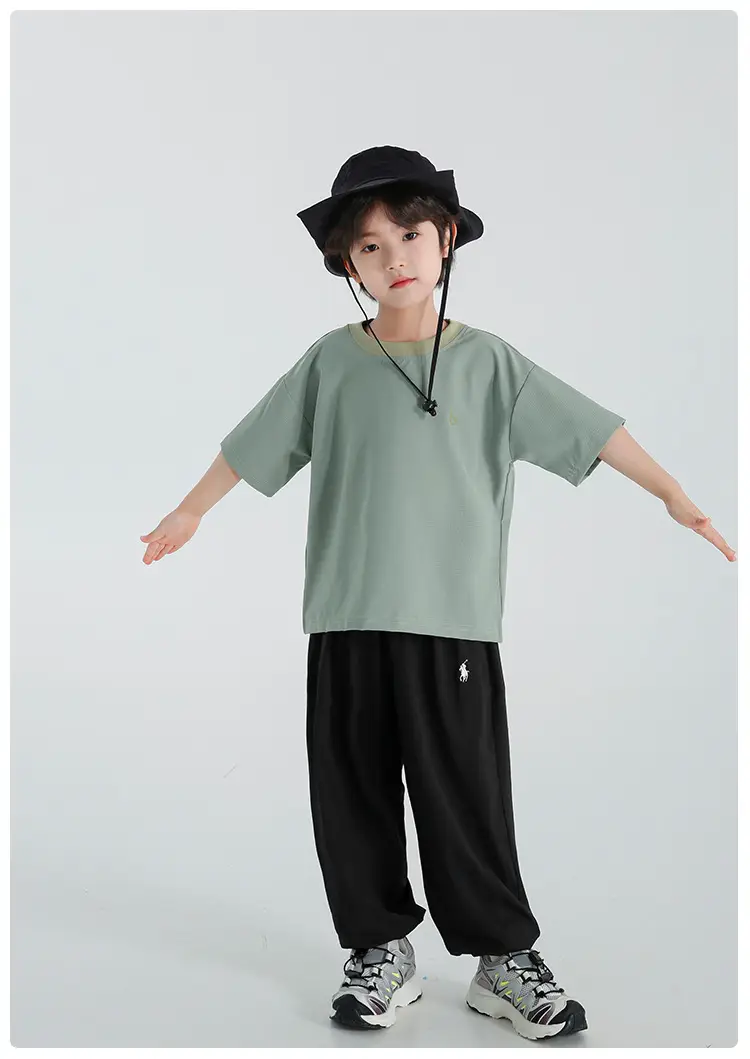 Haima Boys Mesh Short Sleeve T-Shirt Light Green — feature 17