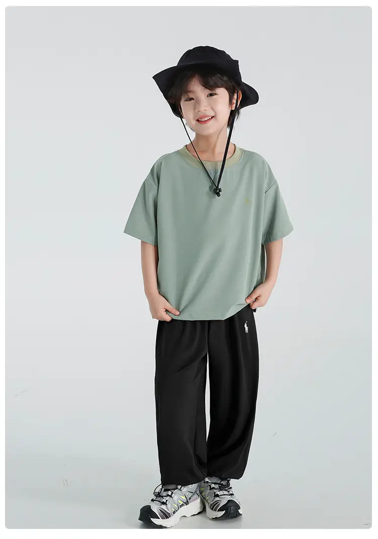 Haima Boys Mesh Short Sleeve T-Shirt Light Green — feature 18