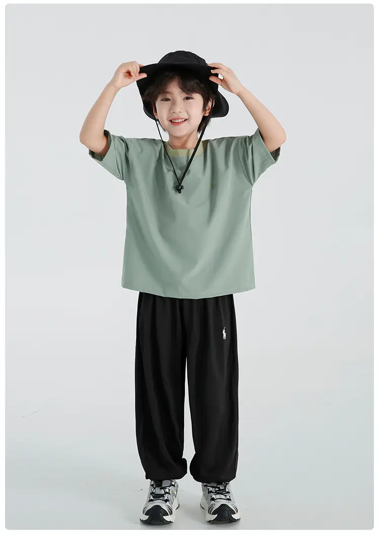 Haima Boys Mesh Short Sleeve T-Shirt Light Green — feature 20