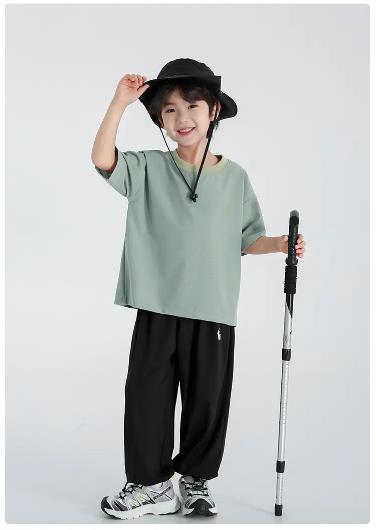 Haima Boys Mesh Short Sleeve T-Shirt Light Green — feature 21