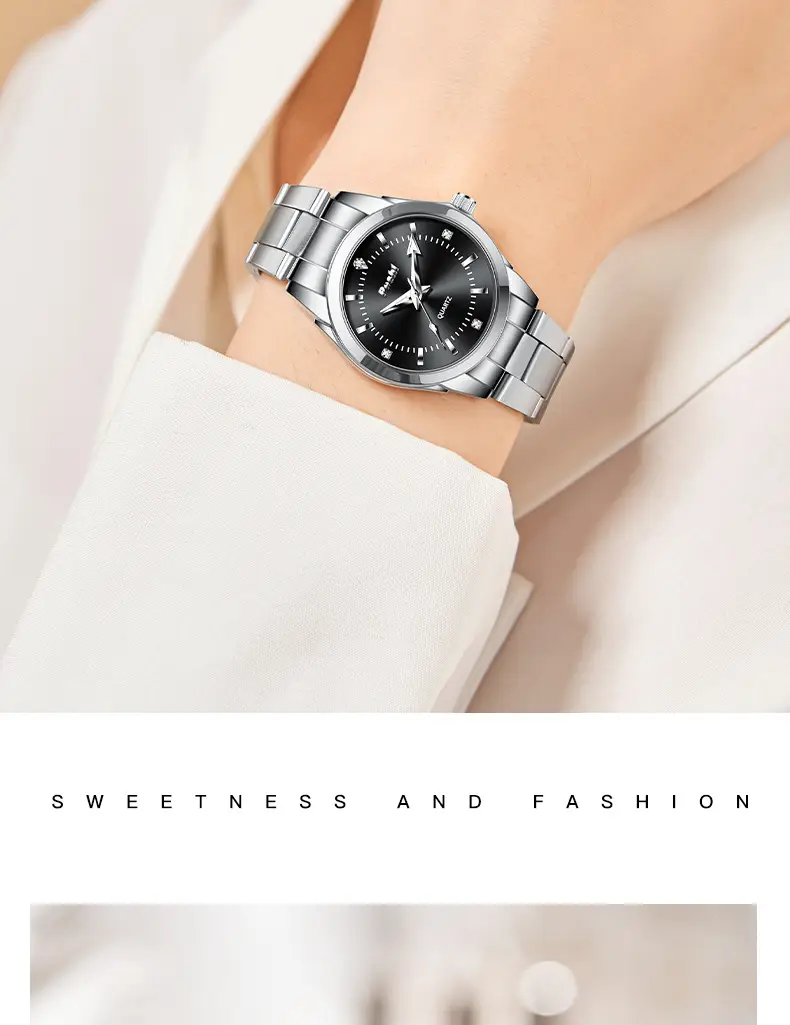 Women's Stainless Steel Pink Dial Watch with Luminous Dial — feature 12