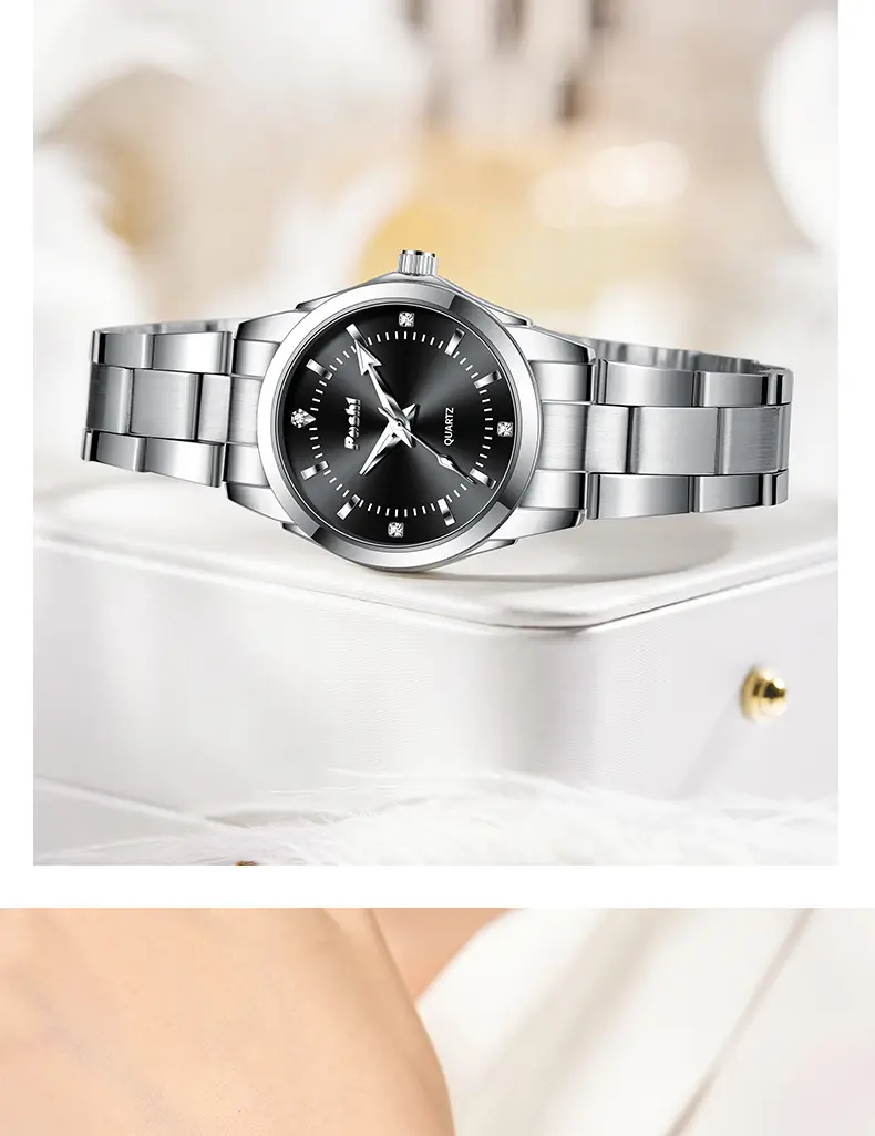 Women's Stainless Steel Pink Dial Watch with Luminous Dial — feature 13