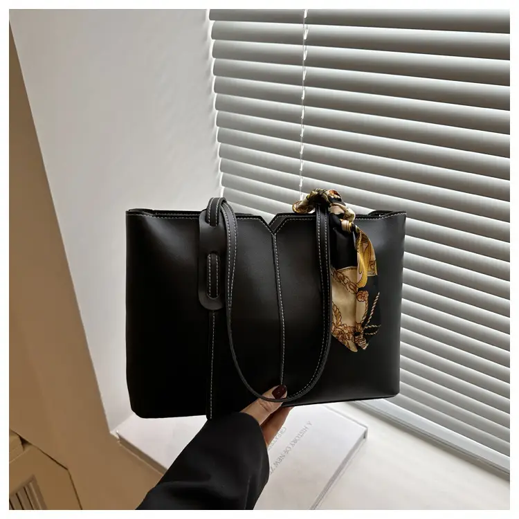Women Large Capacity Shoulder Bag Beige with Silk Bow — feature 22