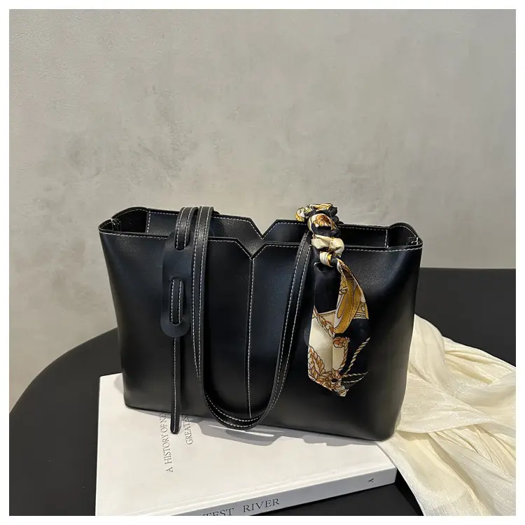 Women Large Capacity Shoulder Bag Beige with Silk Bow — feature 27