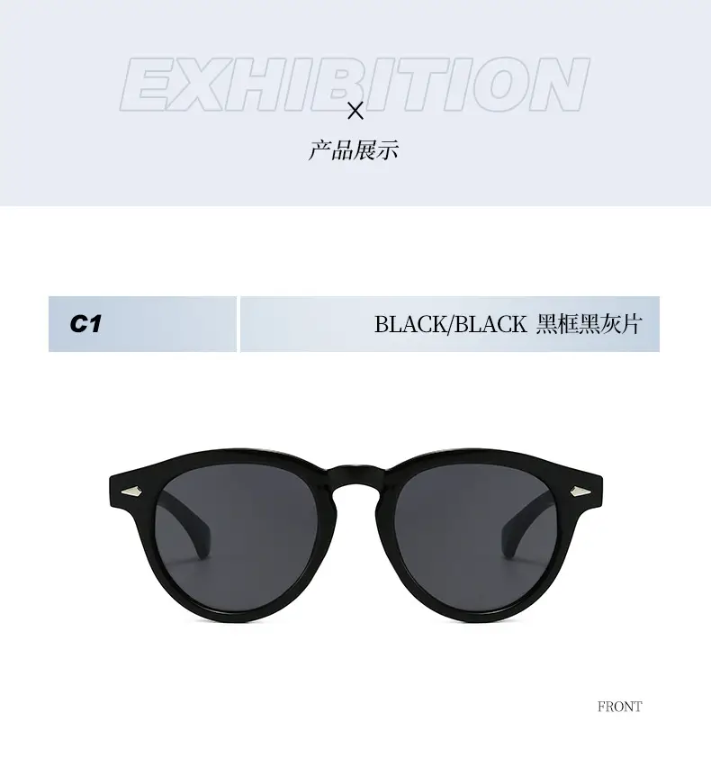 European Round Sunglasses with Pink Lens β feature 11