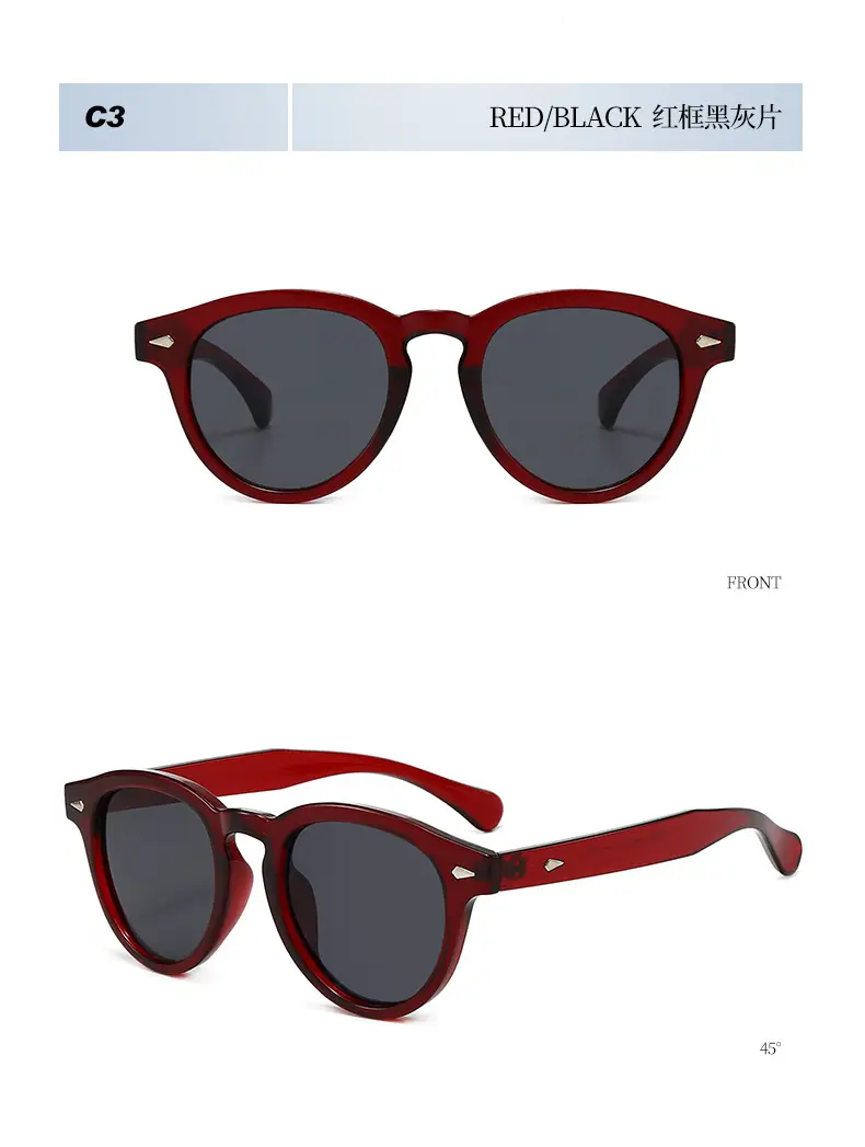 European Round Sunglasses with Pink Lens β feature 14