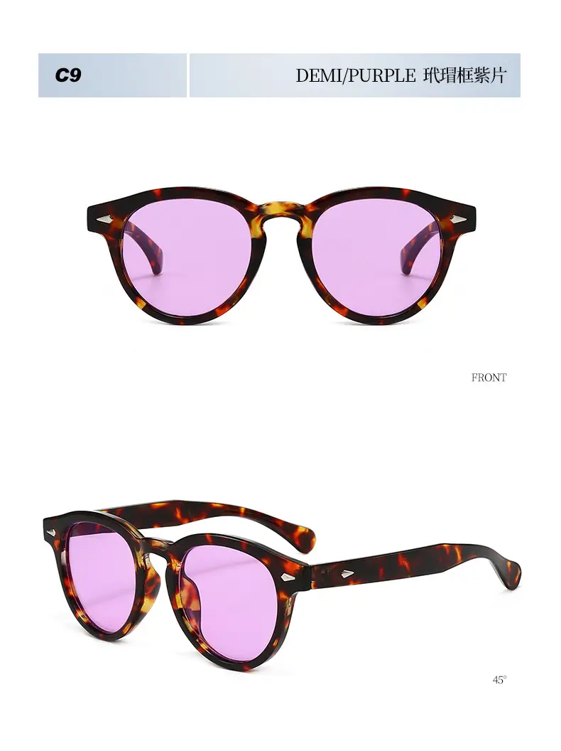 European Round Sunglasses with Pink Lens β feature 20