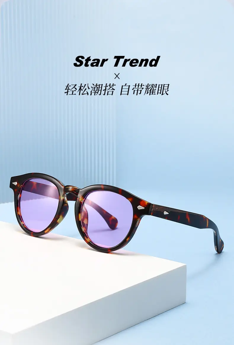 European Round Sunglasses with Pink Lens β feature 5