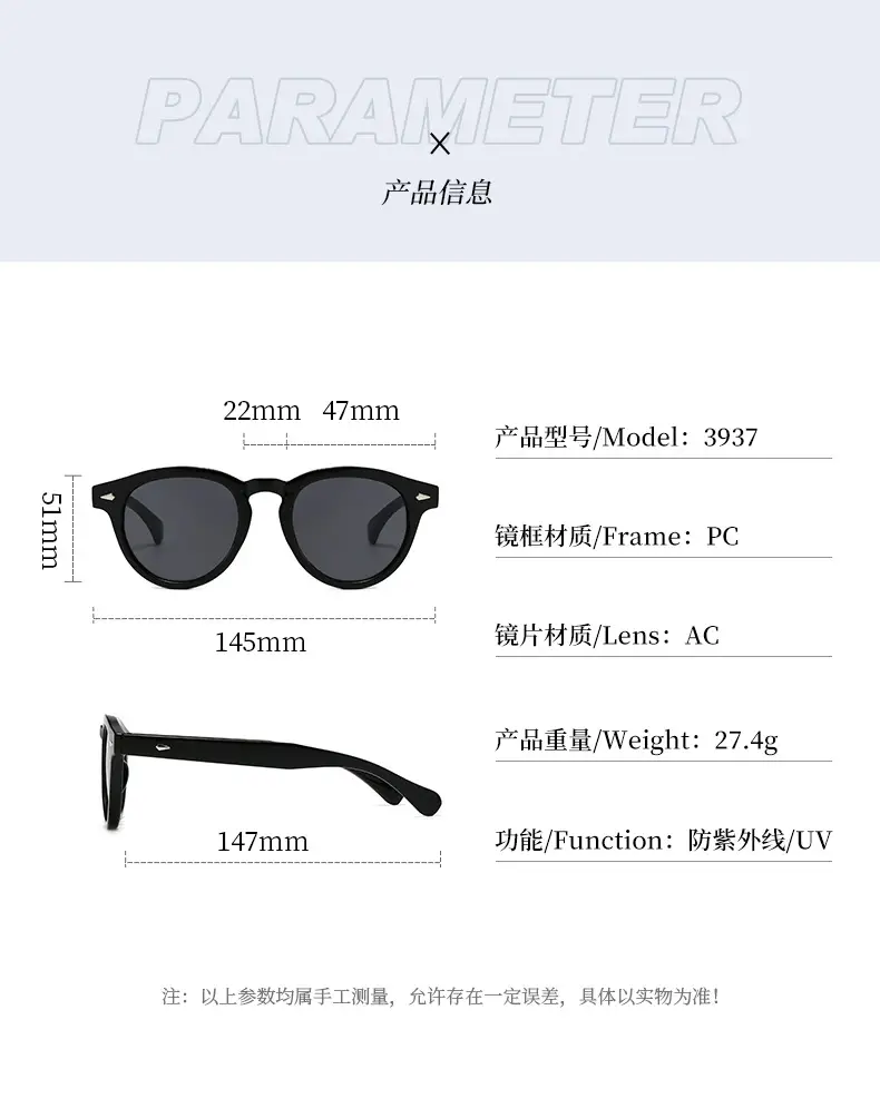 European Round Sunglasses with Pink Lens β feature 6