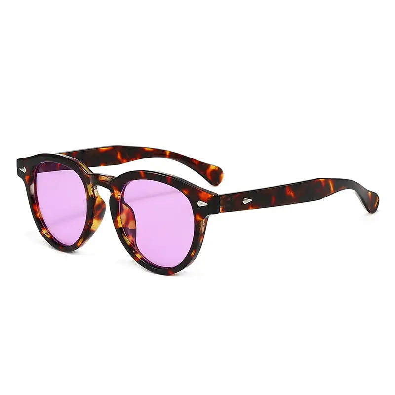 European Round Sunglasses with Pink Lens - Image 9